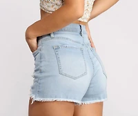 High Rise Cutoff Denim Shorts