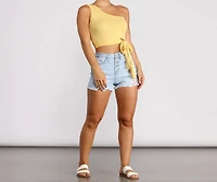 Your Everyday High Rise Light Denim Shorts