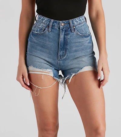 Reese Extra High Waist Cutoff Denim Shorts by Windsor