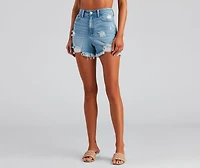 Remy High Rise Fray Denim Shorts By Windsor