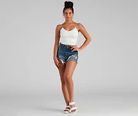Remy High-Rise Frayed Denim Shorts By Windsor