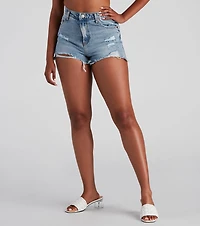 Edgy Fab High Waist Denim Shorts