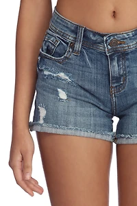 Lexi Mid Rise Cuffed Jean Shorts