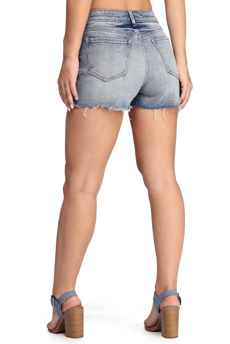 Eve High Waist Cut Off Jean Shorts
