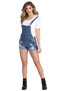 Stylishly Distressed Shortalls