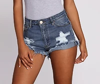 Side Cuff Frayed Shorts
