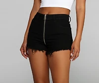 Just Zip It Jean Shorts