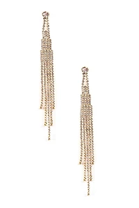 Famed Rhinestone Fringe Earrings