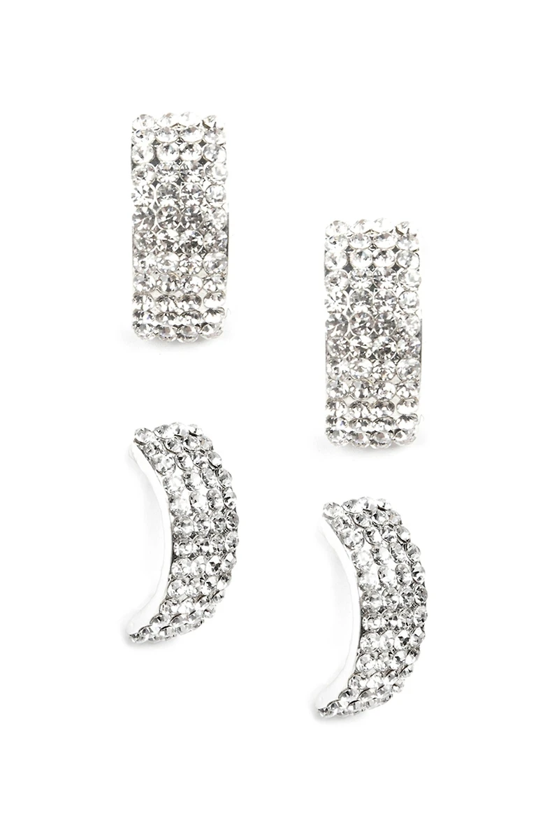Rhinestone Curved Studs