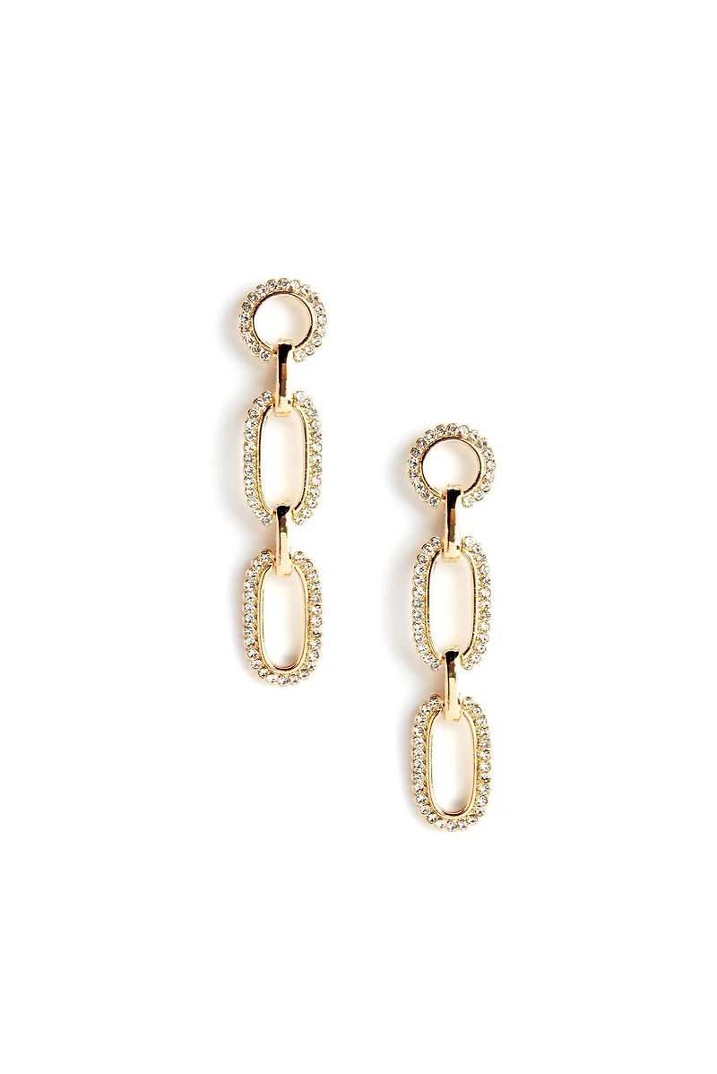 Rhinestone Chain Link Earrings