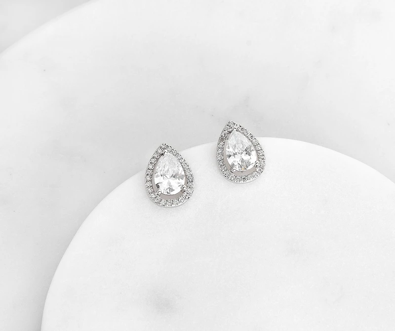 Teardrop Cubic Zirconia Earrings