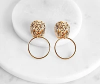 Lion Door Knocker Earrings