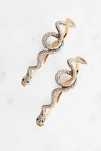Serpentine Rhinestone Hoop Earrings
