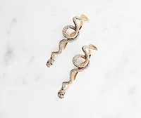 Serpentine Rhinestone Hoop Earrings