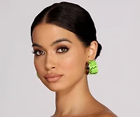 Neon Wide Snake Hoops