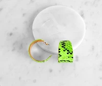 Neon Wide Snake Hoops