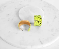 Neon Wide Snake Hoops
