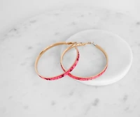 Snake Print Large Hoops