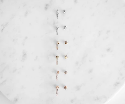 Rhinestone Earring Set