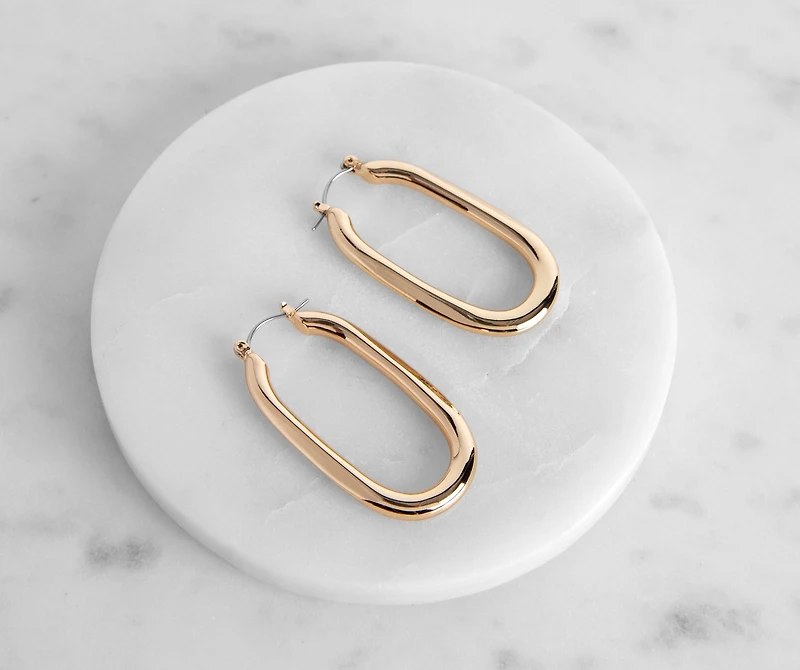 Trendy Oval Hoop Earrings