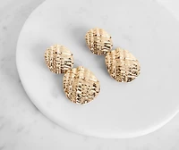 Etched Round Drop Earrings