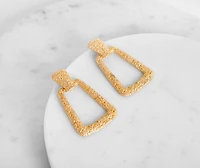 Trendy Textured Door Knocker Earrings
