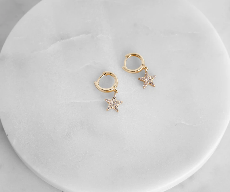 Star Shine Rhinestone Earrings