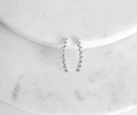 Cubic Zirconia Heart Crawler Earrings
