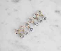 Lil' Cutie Cubic Zirconia Huggie Earring Set
