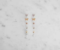 Butterfly Bombshell Hoop + Stud Set