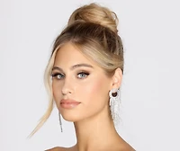 Fun In Fringe Rhinestone Earrings
