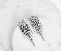 She's Arrived Rhinestone Fringe Earrings