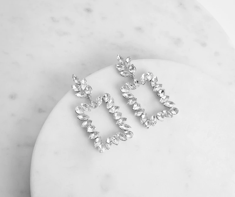 Properly Posh Rhinestone Door Knocker Earrings