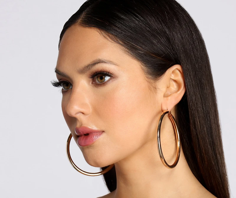 3 Pack Mixed Metal Tube Hoop Earrings