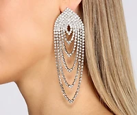 Super Swag Duster Rhinestone Earrings