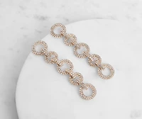 Drop Link Rhinestone Duster Earrings