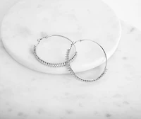Silver Timeless Baguette Hoop Earrings