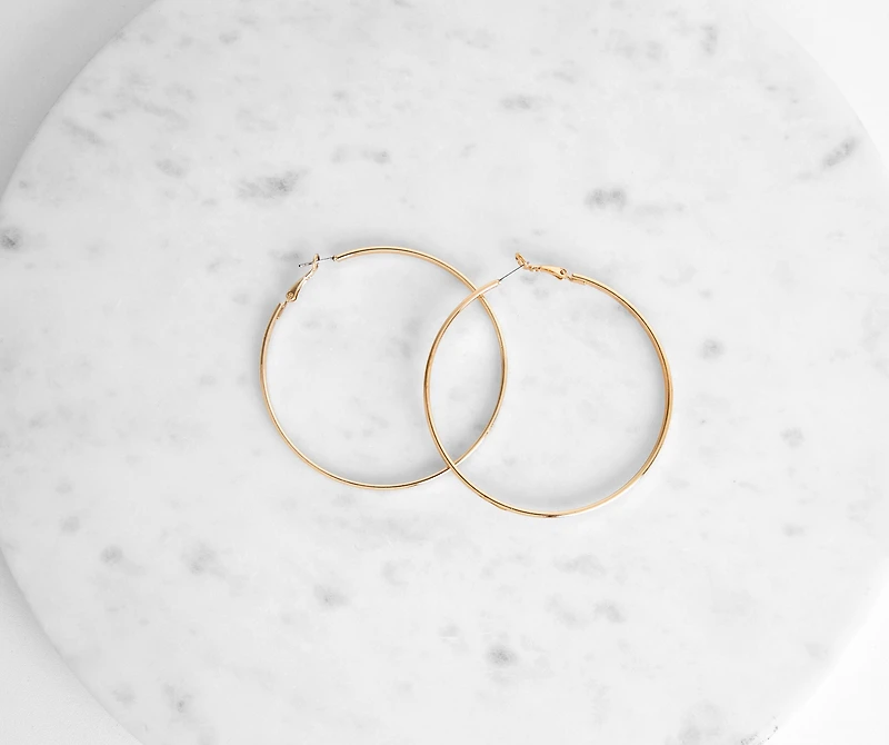 An Everyday Look Flat Hoop Earrings