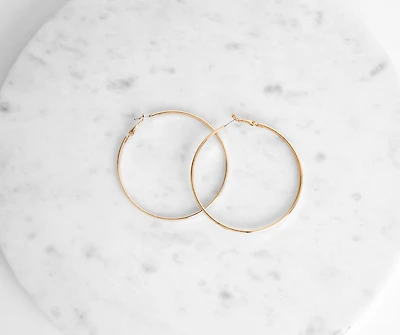 An Everyday Look Flat Hoop Earrings
