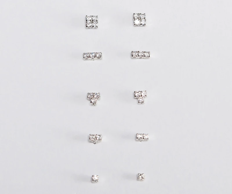 Cubic Zirconia 5 Stud Pack
