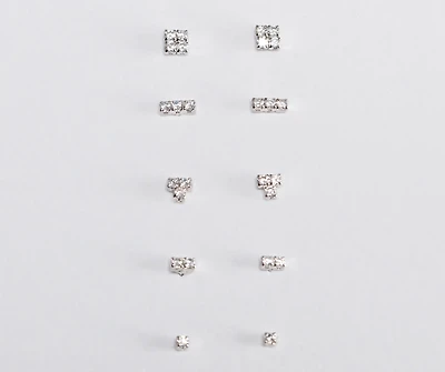 Cubic Zirconia 5 Stud Pack