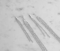 Radiant Beauty Rhinestone Fringe Earrings