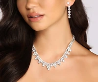 Rhinestone Romance Necklace And Earring Set