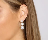 Dainty Cubic Zirconia Linear Earrings