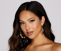 Textured Bamboo Babygirl Rhinestone Hoops