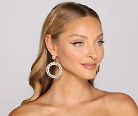 Trendy Stunner Geometric Rhinestone Hoops