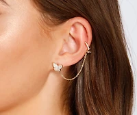 Fluttery And Flirty Butterfly Rhinestone Studs