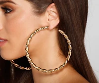 Living Large Trendy Twist Hoops