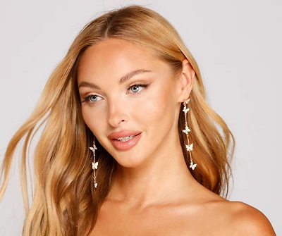 So Sweet Rhinestone Butterfly Earrings