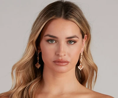 French Glam Linear Drop Earrings